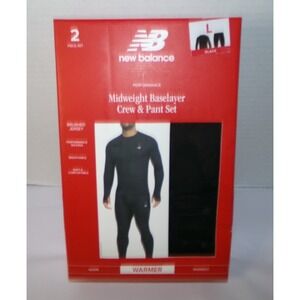 NIP MENS NEW BALANCE 2 PC. BASELAYER CREW TOP & PANT SET~SZ LRG~WARMER